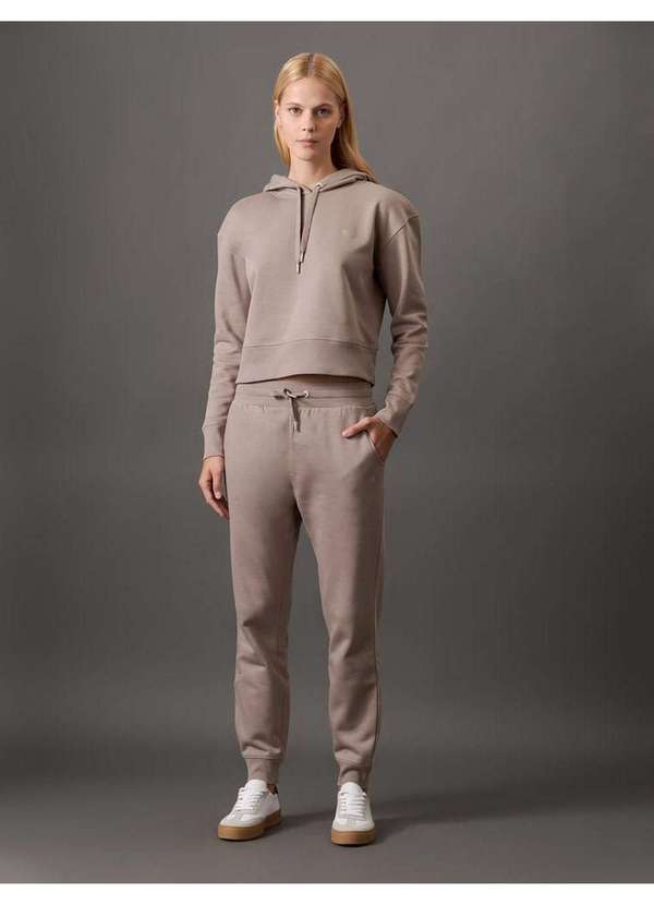 Calvin Klein Jeans - Casaco Feminino Moletom Logo Re Issue Calvin Klein Jeans - Caqui Bege 3