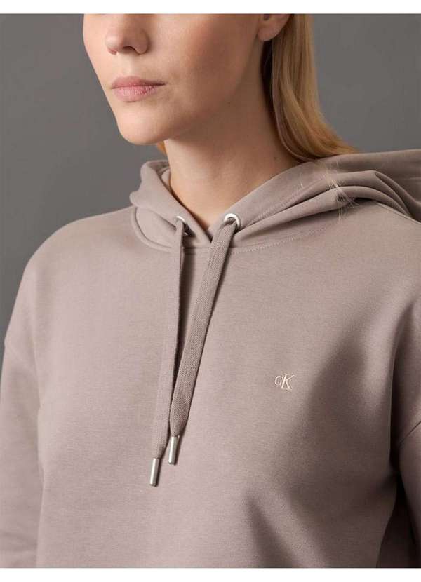 Calvin Klein Jeans - Casaco Feminino Moletom Logo Re Issue Calvin Klein Jeans - Caqui Bege 4