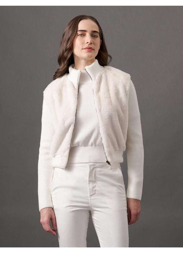 Calvin Klein Jeans - Casaco Feminino Tricot Calvin Klein Jeans - Off White Branco 2