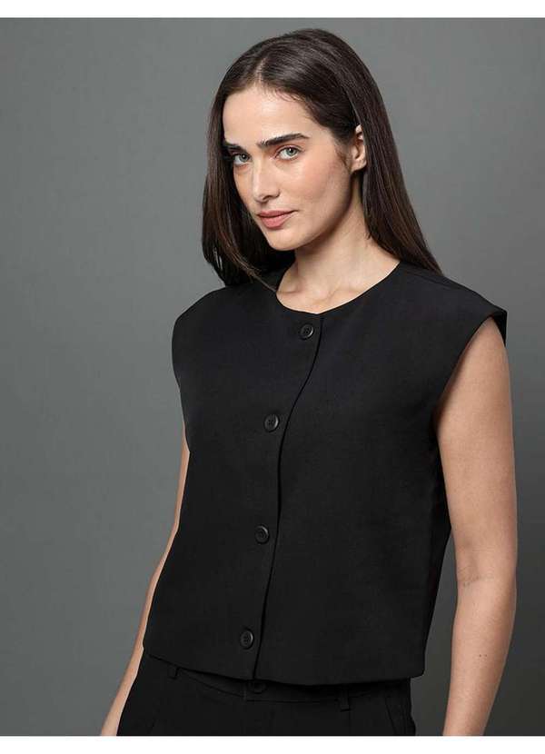 Calvin Klein Jeans - Colete Feminino Alfaiataria Calvin Klein - Preto Preto