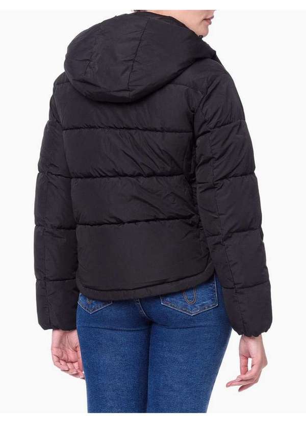 Calvin Klein Jeans - Jaqueta Feminina Acolchoada Logo no Peito Calvin Klein - Preto Preto 3