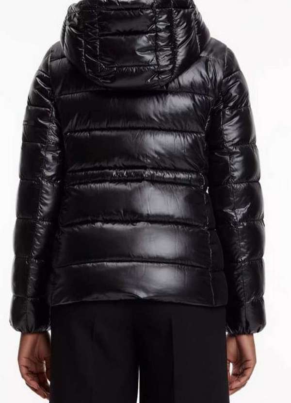 Calvin Klein Jeans - Jaqueta Feminina Matelassê Brilho e Capuz Calvin Klein - Preto Preto