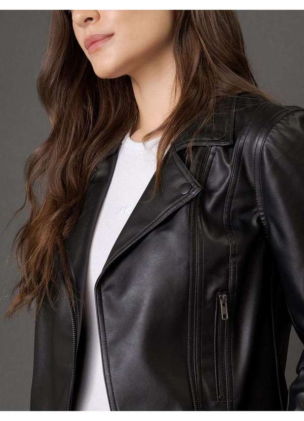 Calvin Klein Jeans - Jaqueta Feminina Motorcycle Calvin Klein Jeans - Preto Preto 2