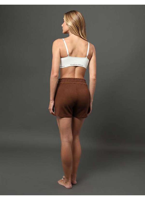 Calvin Klein Jeans - Shorts Feminino Fendas Moletinho Calvin Klein Underwear - Marrom Marrom 2