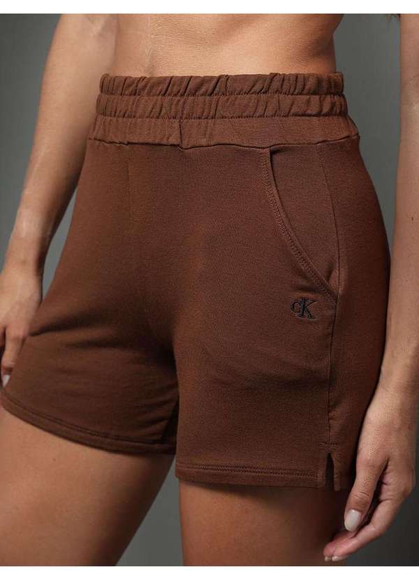 Calvin Klein Jeans - Shorts Feminino Fendas Moletinho Calvin Klein Underwear - Marrom Marrom 4