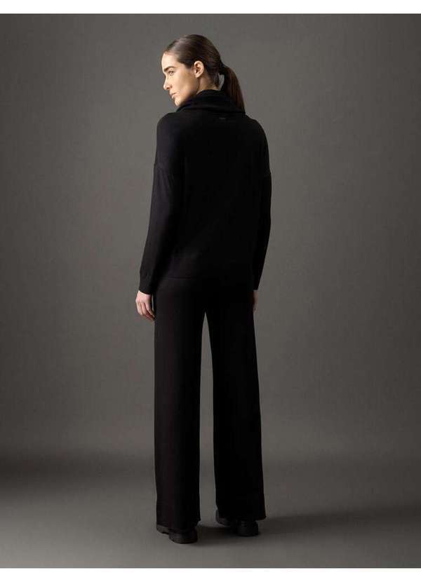 Calvin Klein Jeans - Tricot Feminino Gola Alta Calvin Klein - Preto Preto 2