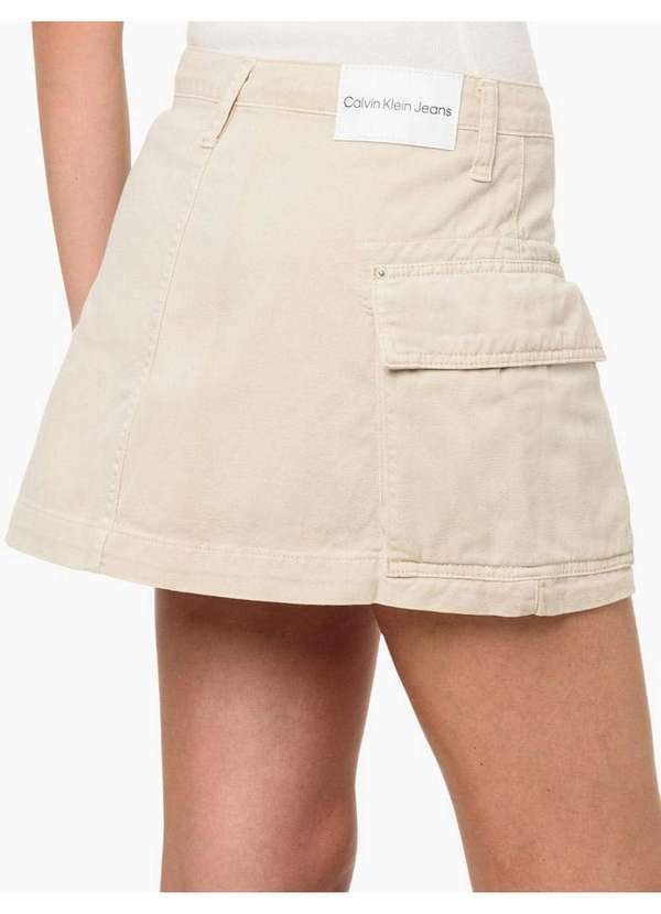Calvin Klein Jeans - Saia Feminina Cargo Calvin Klein Jeans - Areia Bege