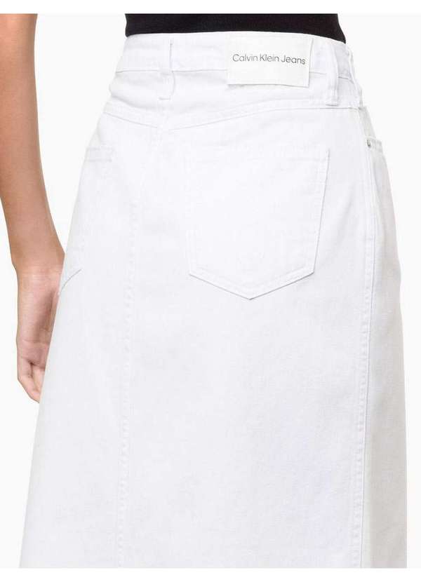 Calvin Klein Jeans - Saia Feminina Longa 5 Pockets Calvin Klein Jeans - Branco Branco 3
