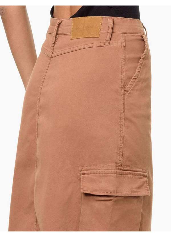 Calvin Klein Jeans - Saia Feminina Midi Cargo Calvin Klein Jeans - Caqui Medio Bege 4