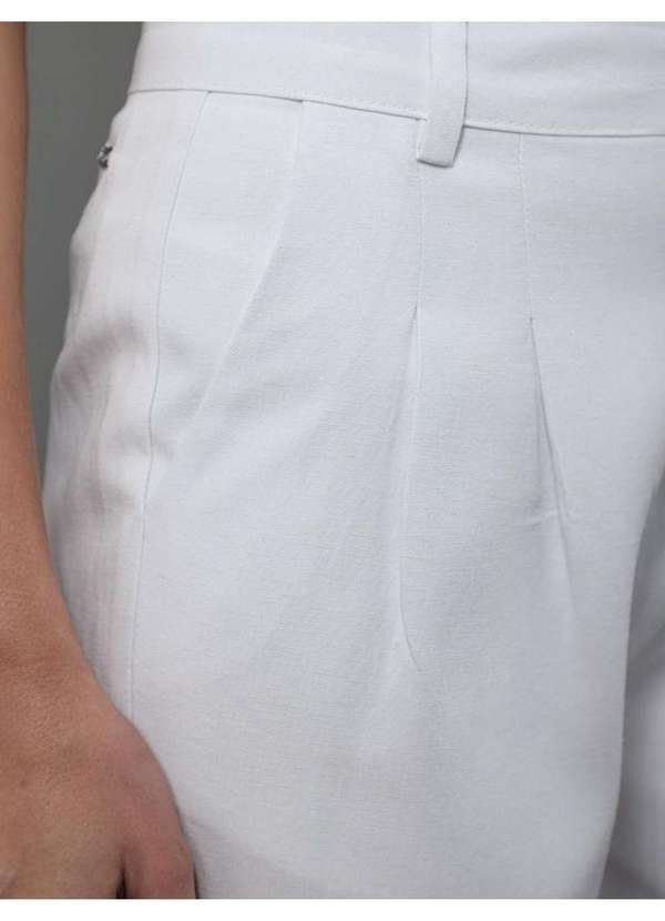 Calvin Klein Jeans - Bermuda Feminina Linho Misto Calvin Klein - Branco Branco 3