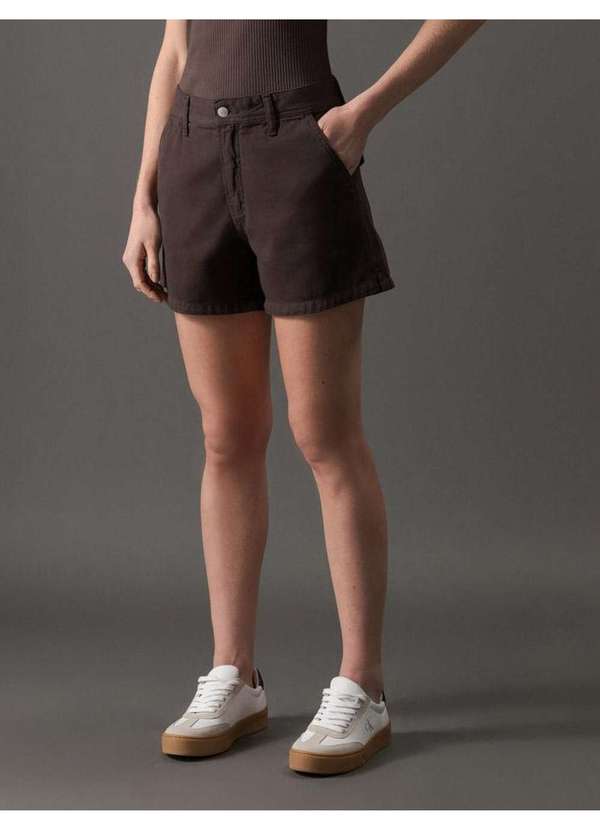 Calvin Klein Jeans - Short Feminino Color Bolso Faca Calvin Klein Jeans - Cafe Marrom