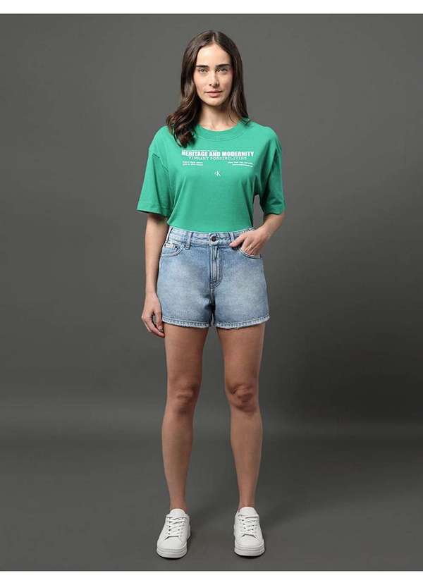 Calvin Klein Jeans - Shorts Jeans Feminino Boy 5 Pockets Calvin Klein Jeans - Azul Cla Azul 2