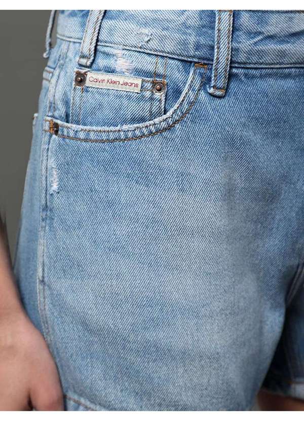 Calvin Klein Jeans - Shorts Jeans Feminino Boy 5 Pockets Calvin Klein Jeans - Azul Cla Azul 3