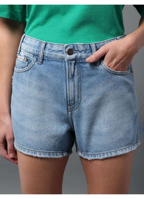 Calvin Klein Jeans - Shorts Jeans Feminino Boy 5 Pockets Calvin Klein Jeans - Azul Cla Azul 4