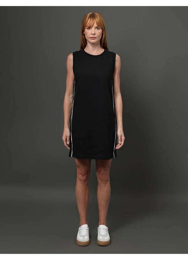 Calvin Klein Jeans - Vestido com Friso Contrastante - Preto Preto 4