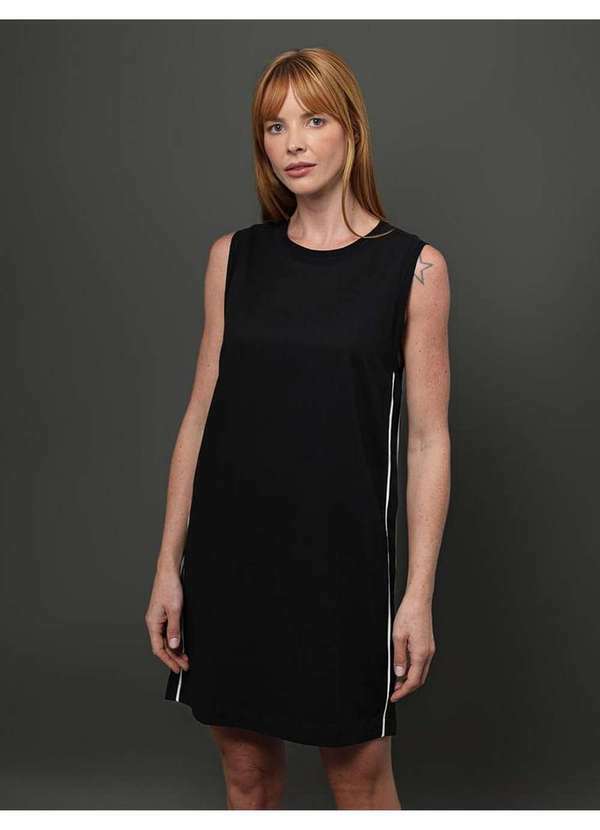 Calvin Klein Jeans - Vestido com Friso Contrastante - Preto Preto 5