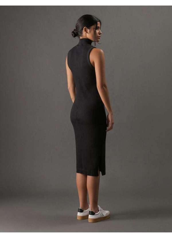 Calvin Klein Jeans - Vestido Feminino Gola Alta Calvin Klein Jeans - Preto Preto 2