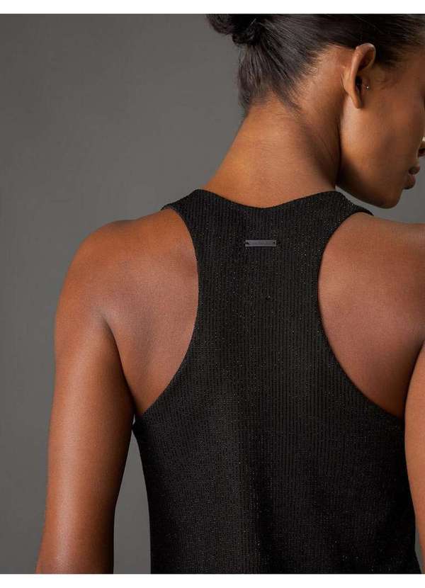 Calvin Klein Jeans - Vestido Feminino Jacquard Lurex Calvin Klein Jeans - Preto Preto 1