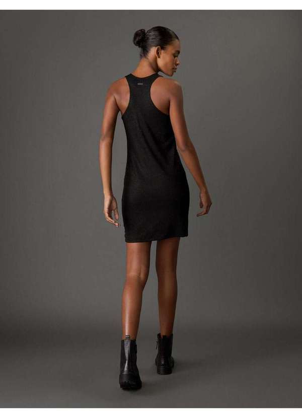 Calvin Klein Jeans - Vestido Feminino Jacquard Lurex Calvin Klein Jeans - Preto Preto 2