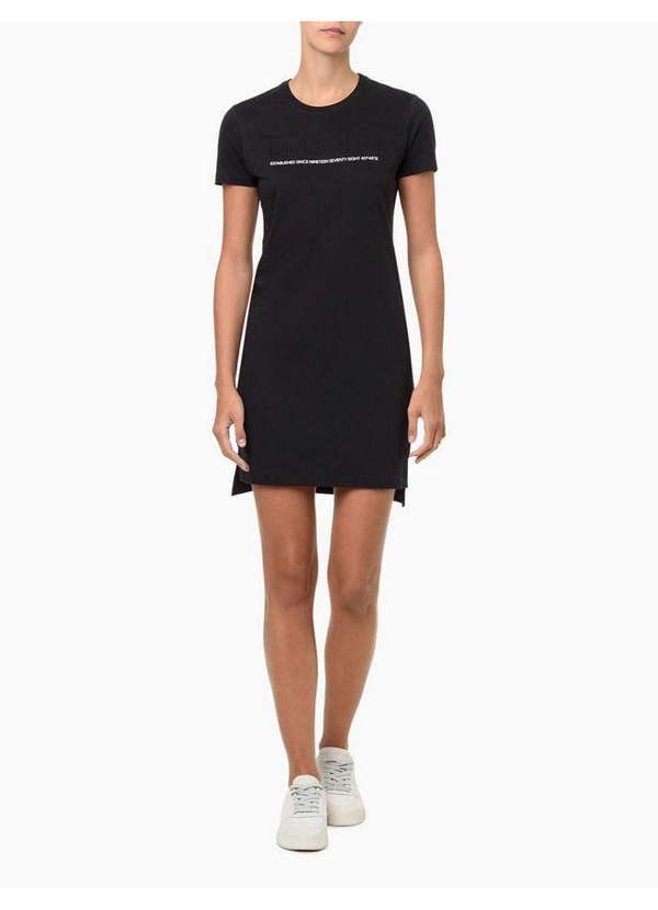 Calvin Klein Jeans - Vestido Feminino Logo Stablished Calvin Klein Jeans - Preto Preto 3