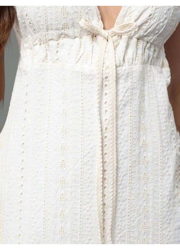 Calvin Klein Jeans - Vestido Feminino Midi de Laise Calvin Klein Jeans - Branco Branco 3