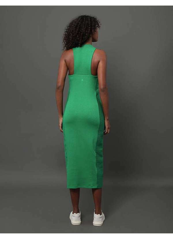 Calvin Klein Jeans - Vestido Feminino Ribana Texturizada Calvin Klein Jeans - Verde Mé Verde