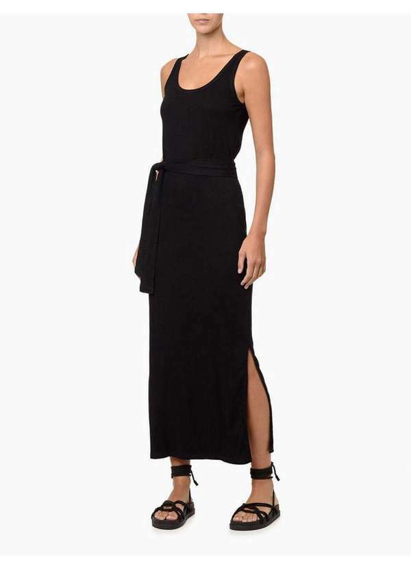 Calvin Klein Jeans - Vestido Feminino Visco Calvin Klein Jeans - Preto Preto