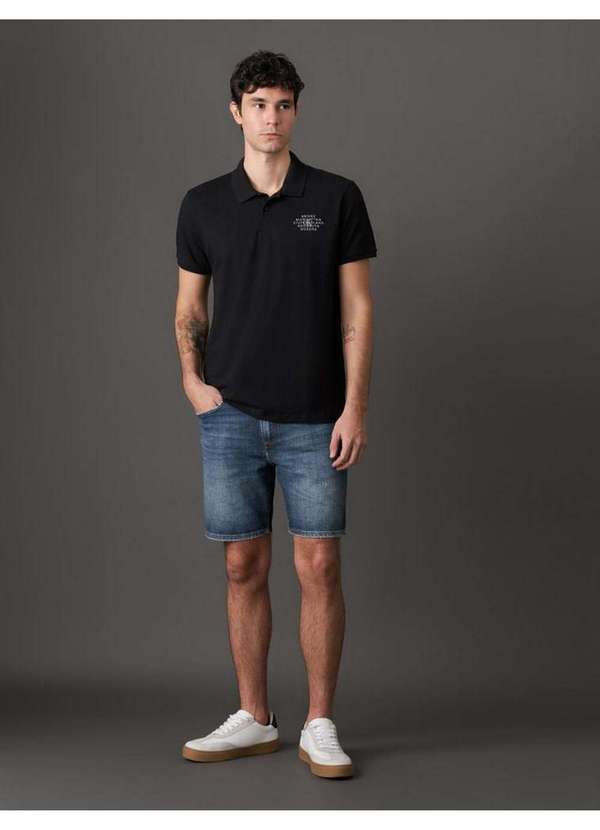 Calvin Klein Jeans - Bermuda Jeans Masculina 5 Pockets Calvin Klein Jeans - Azul Médio Azul 2