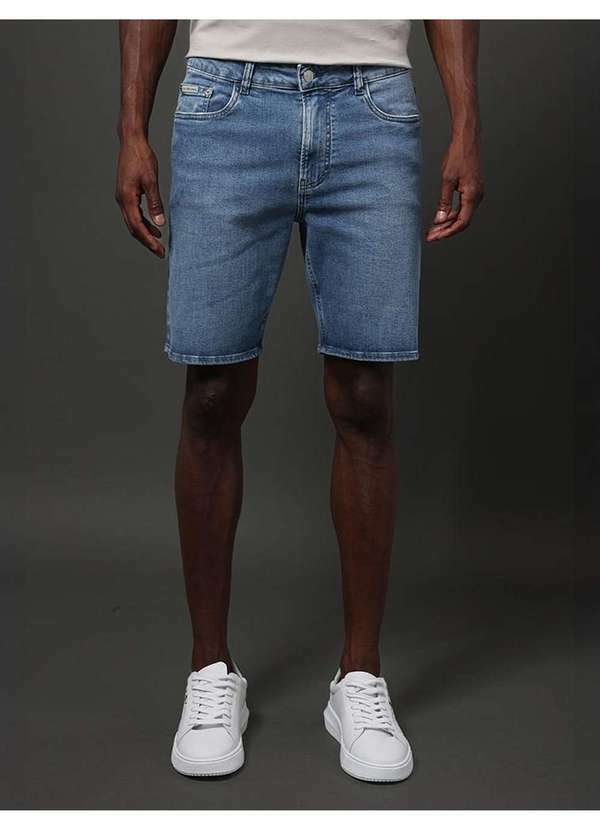 Calvin Klein Jeans - Bermuda Jeans Masculina 5 Pockets Calvin Klein Jeans - Azul Médio Azul