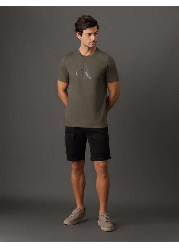 Calvin Klein Jeans - Bermuda Masculina Cargo Moletom Calvin Klein Jeans - Preto Preto 3