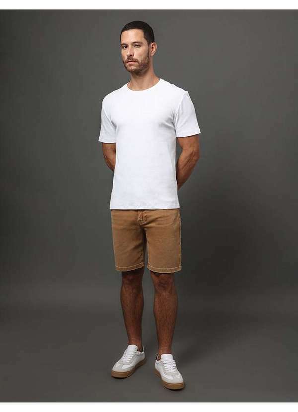 Calvin Klein Jeans - Bermuda Masculina Color 5 Pockets Calvin Klein Jeans - Havana Marrom