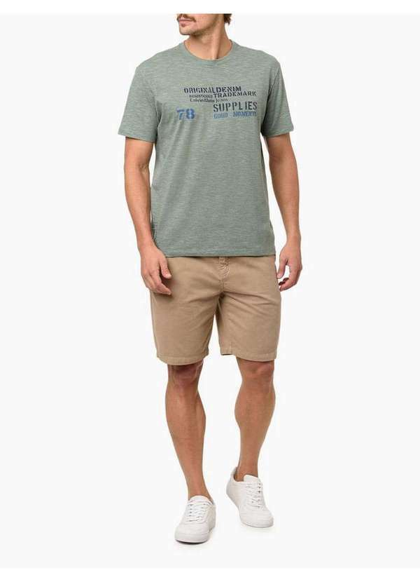Calvin Klein Jeans - Bermuda Masculina Color Detalhe Argola Calvin Klein Jeans - Caqui Bege