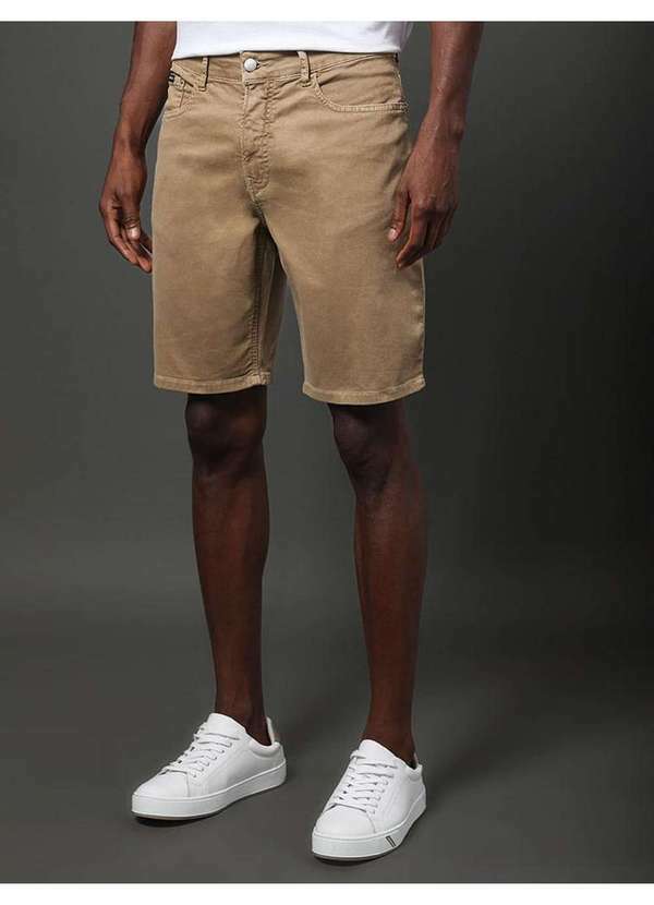 Calvin Klein Jeans - Bermuda Masculina Color Moletom Calvin Klein Jeans - Caqui Medio Bege