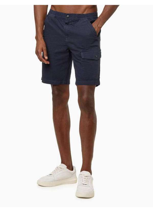Calvin Klein Jeans - Bermuda Masculina Color Rip Stop Cargo Calvin Klein Jeans - Marin Azul