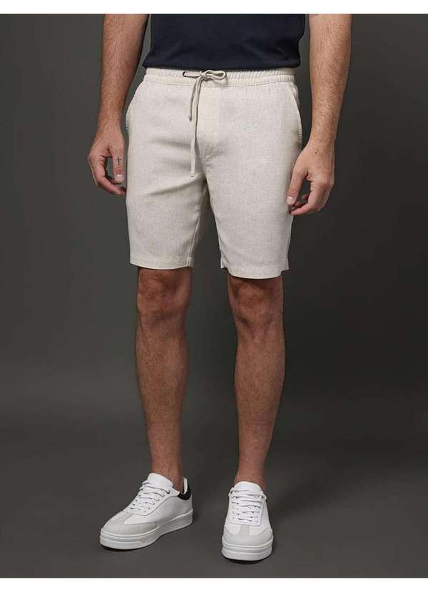 Calvin Klein Jeans - Bermuda Masculina Elástico Calvin Klein - Off White Branco