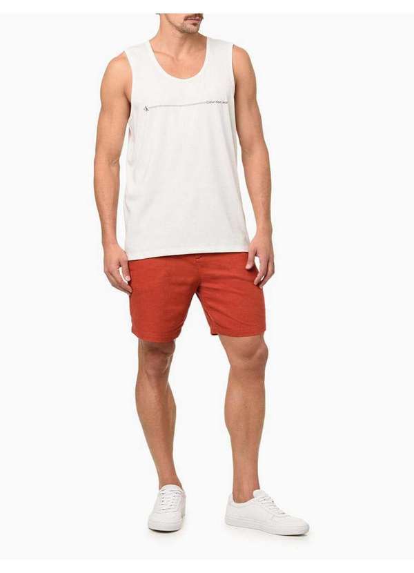 Calvin Klein Jeans - Bermuda Masculina Linen Calvin Klein Jeans - Bronze Marrom