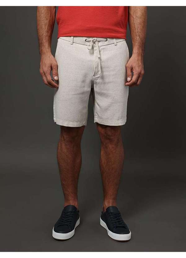 Calvin Klein Jeans - Bermuda Masculina Linen Calvin Klein Jeans - Off White Branco 1