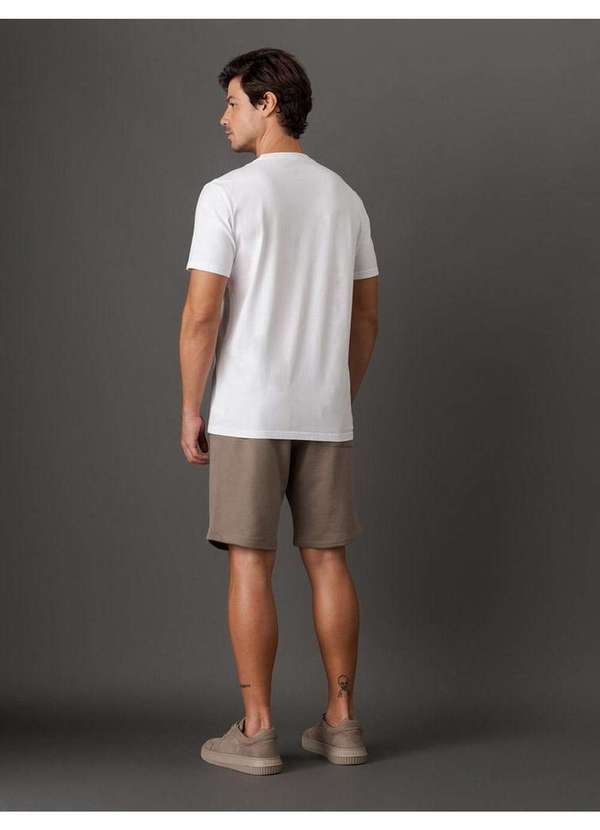 Calvin Klein Jeans - Bermuda Masculina Moletom Calvin Klein Jeans - Caqui Medio Bege 2