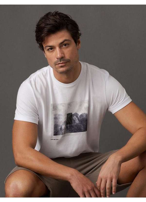 Calvin Klein Jeans - Bermuda Masculina Moletom Calvin Klein Jeans - Caqui Medio Bege 5