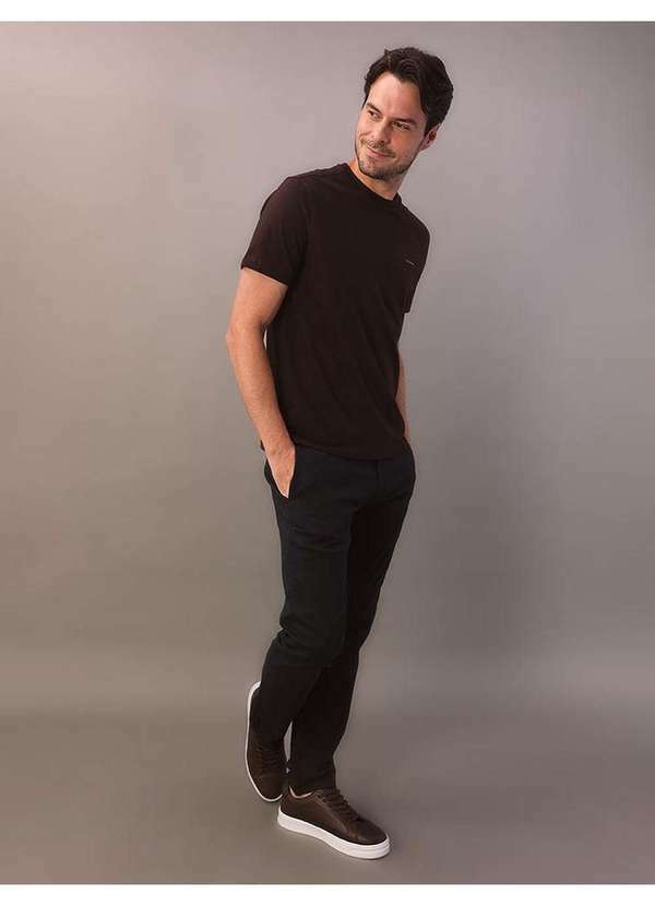 Calvin Klein Jeans - Calça Chino Slim - Marinho Azul