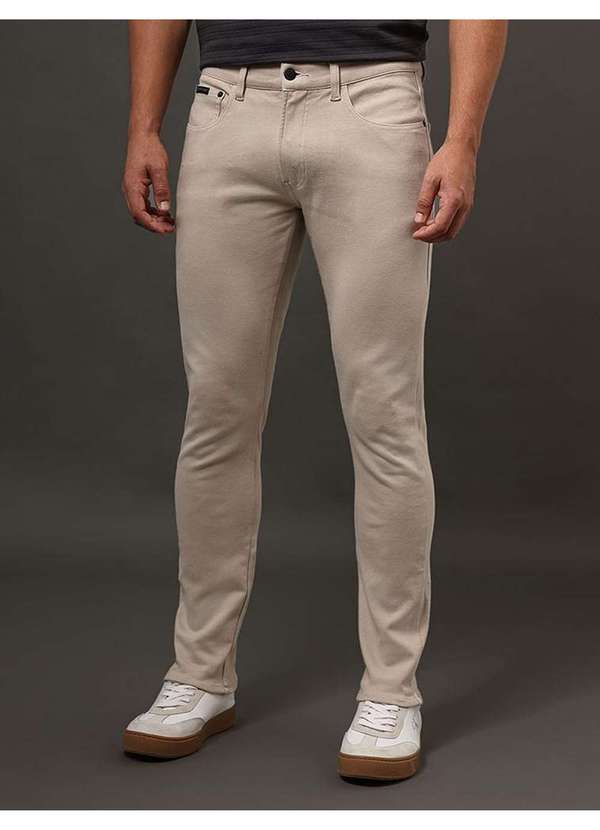 Calvin Klein Jeans - Calça Ckj 5 Pockets Skinny - Caqui Claro Bege 4