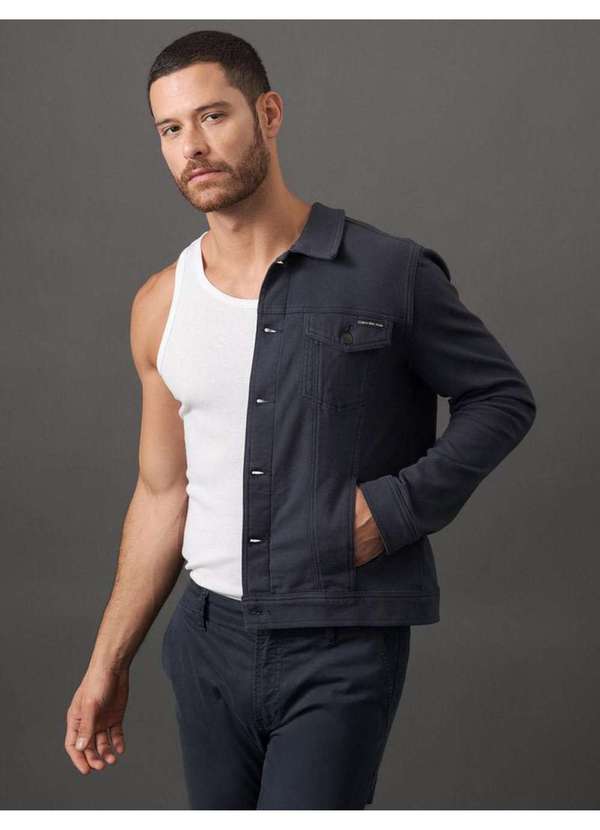 Calvin Klein Jeans - Calça de Sarja Chino Masculina Skinny com Stretch Cintura Baixa C Azul 5