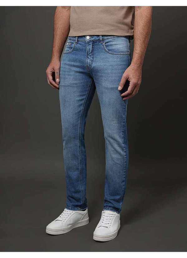 Calvin Klein Jeans - Calça Jeans Masculina Skinny 5 Pockets Calvin Klein - Azul Médio Azul