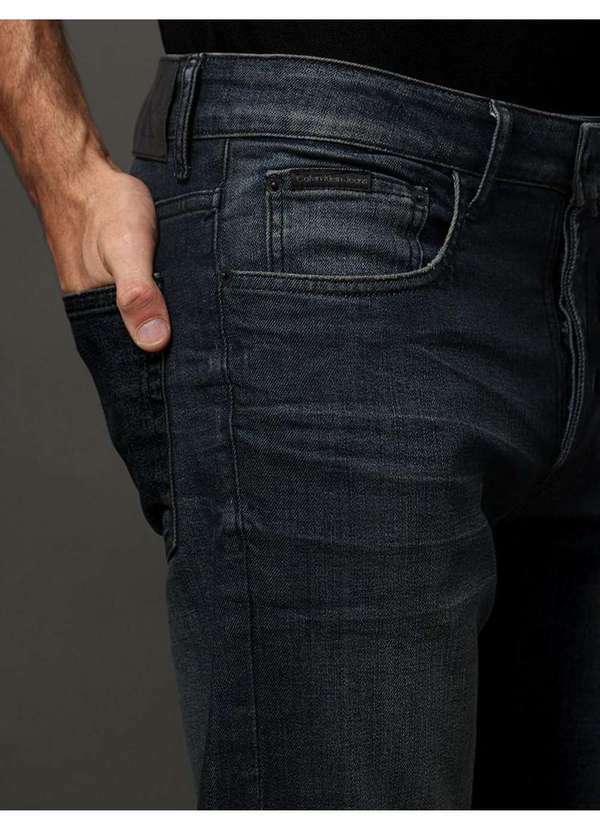 Calvin Klein Jeans - Calça Jeans Masculina Skinny Botões Vista Calvin Klein Jeans - Ma Azul