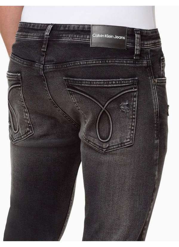 Calvin Klein Jeans - Calça Jeans Masculina Skinny Premium Wash - Preto Preto