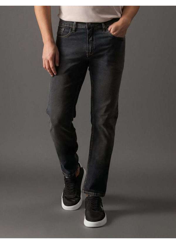 Calvin Klein Jeans - Calça Jeans Masculina Slim 5 Pockets Black Calvin Klein Jeans - P Preto 3