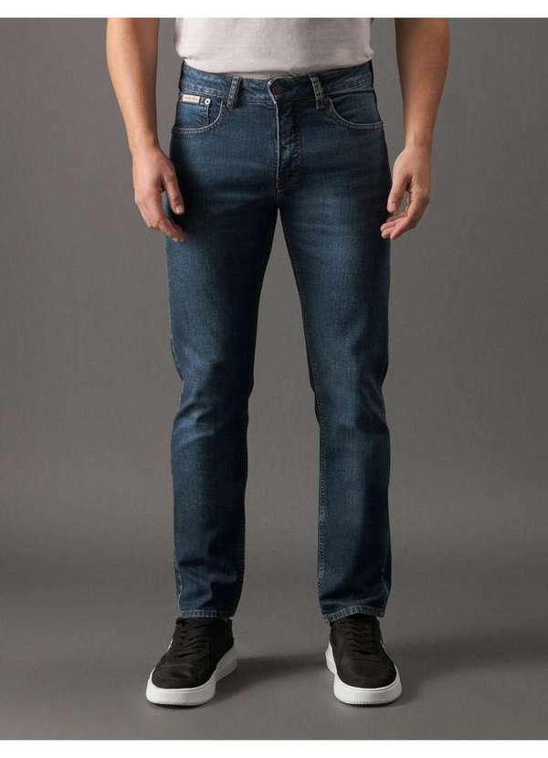 Calvin Klein Jeans - Calça Jeans Masculina Slim 5 Pockets Calvin Klein Jeans - Marinho Azul