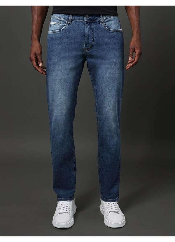 Calvin Klein Jeans - Calça Jeans Masculina Slim 5 Pockets Calvin Klein Jeans - Azul Mé Azul