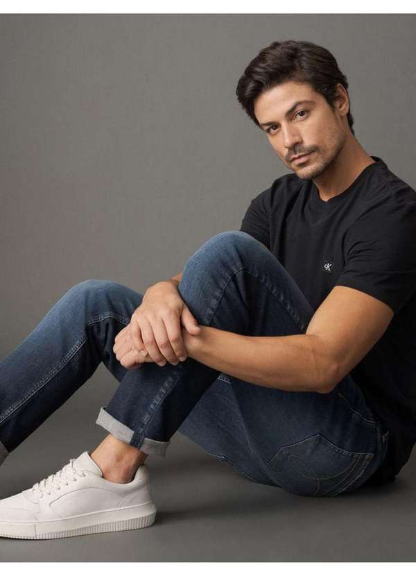 Calvin Klein Jeans - Calça Jeans Masculina Slim 5 Pockets Calvin Klein Jeans - Marinho Azul 3