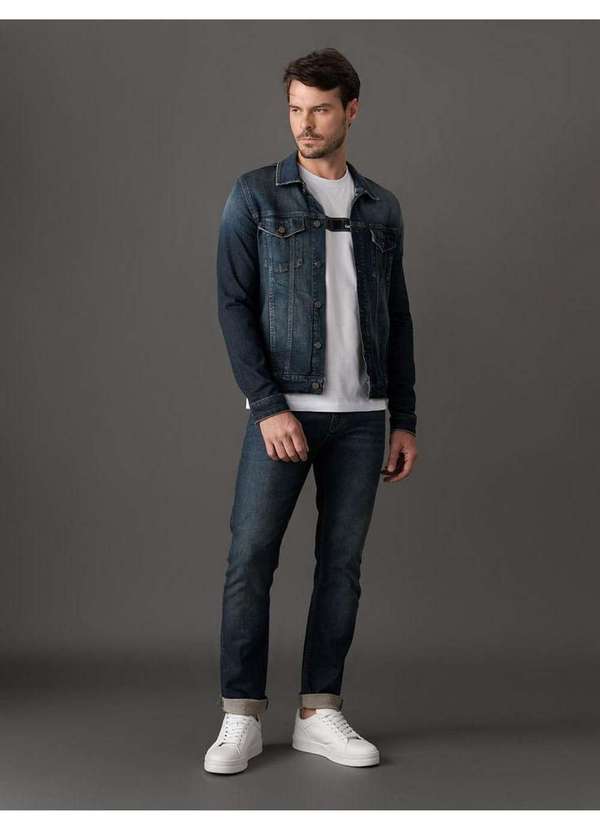 Calvin Klein Jeans - Calça Jeans Masculina Slim 5 Pockets Calvin Klein - Marinho Azul 3